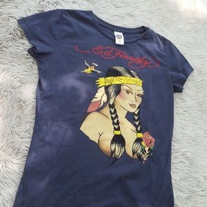 Ed hardy Indian girl tee